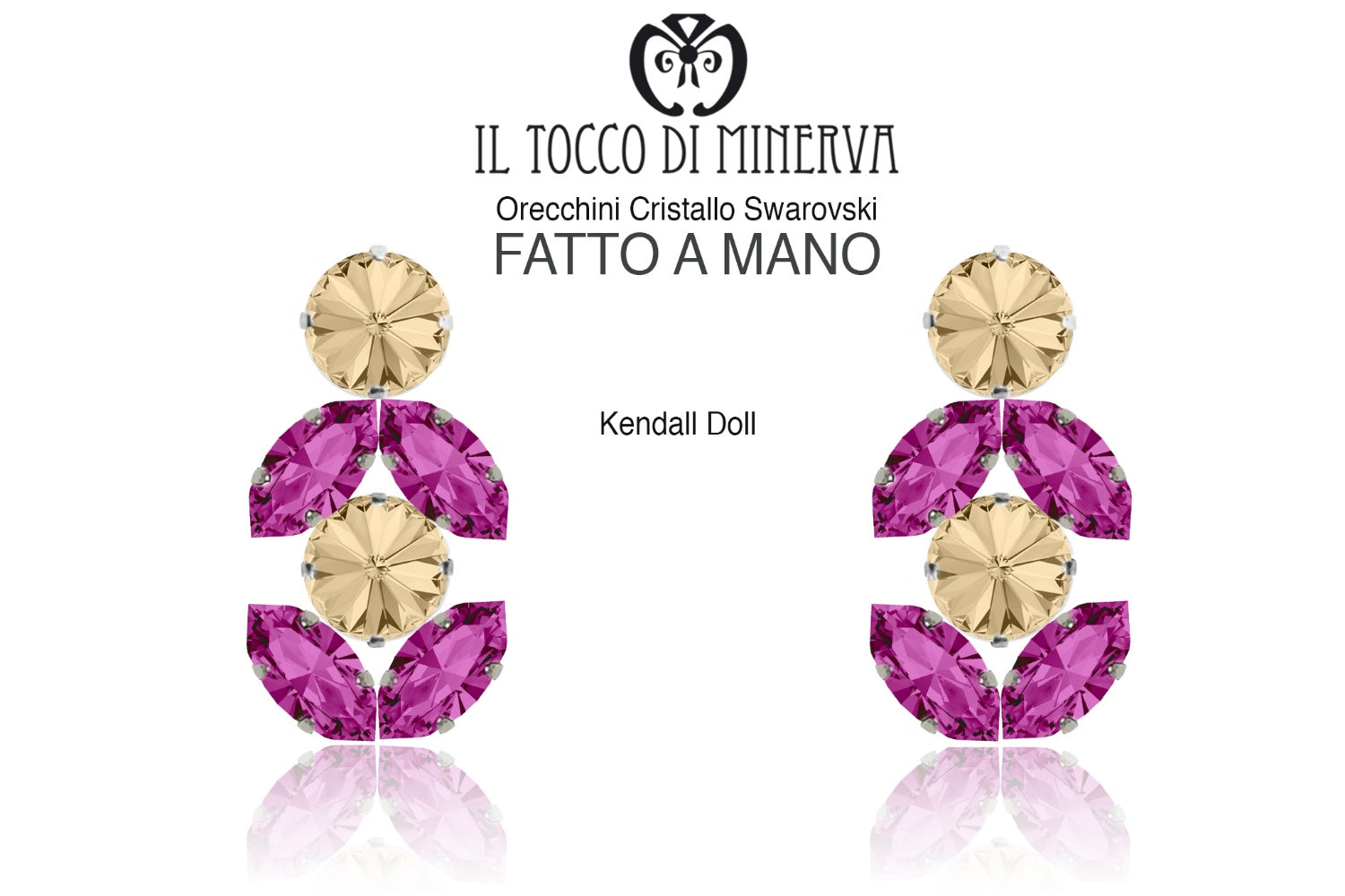Orecchini Swarovski Kendall Doll Cipria Fucsia – realizzati a mano – HandMade - Il Tocco di Minerva