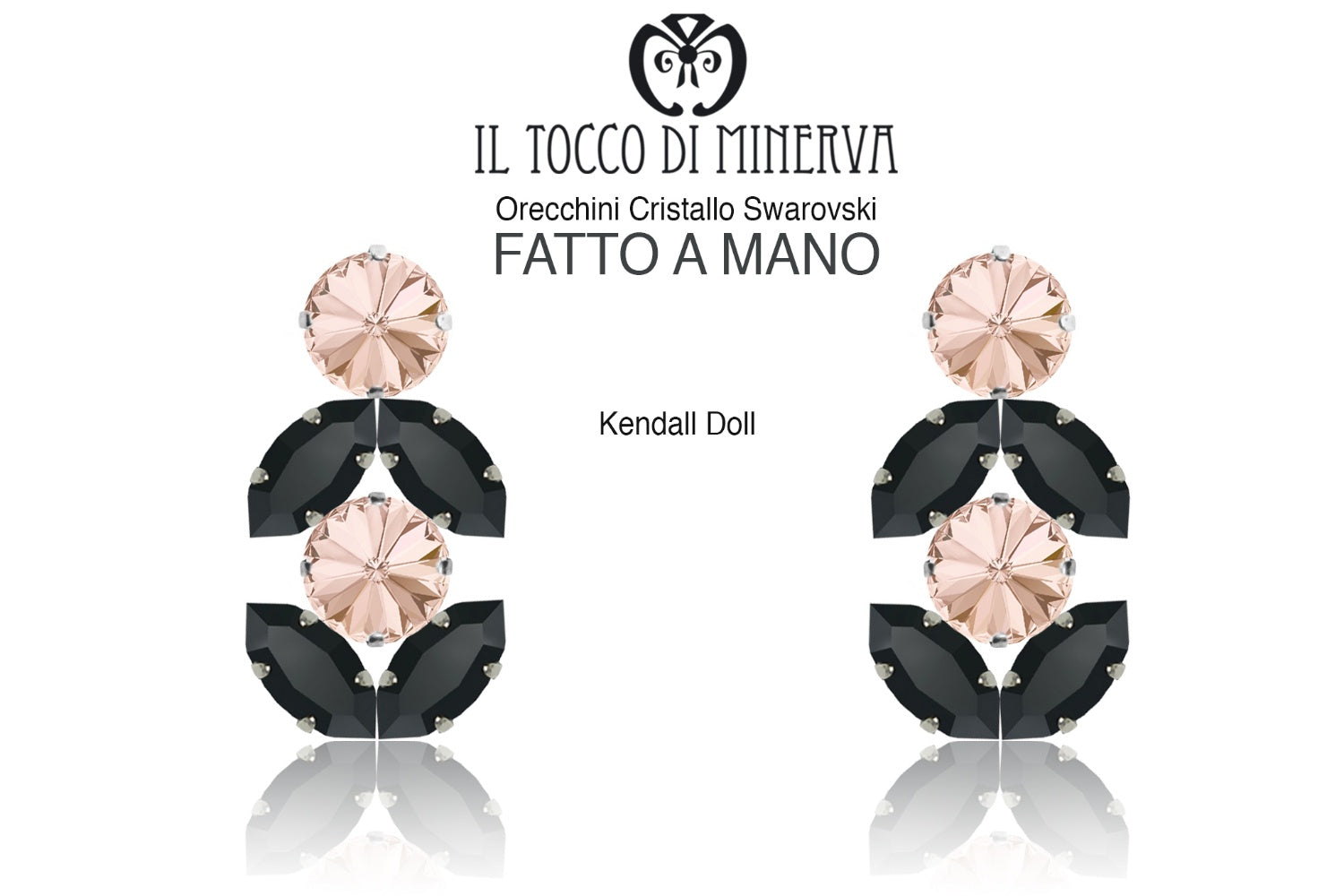 Orecchini Swarovski Kendall Doll Cipria Nero – realizzati a mano – HandMade - Il Tocco di Minerva