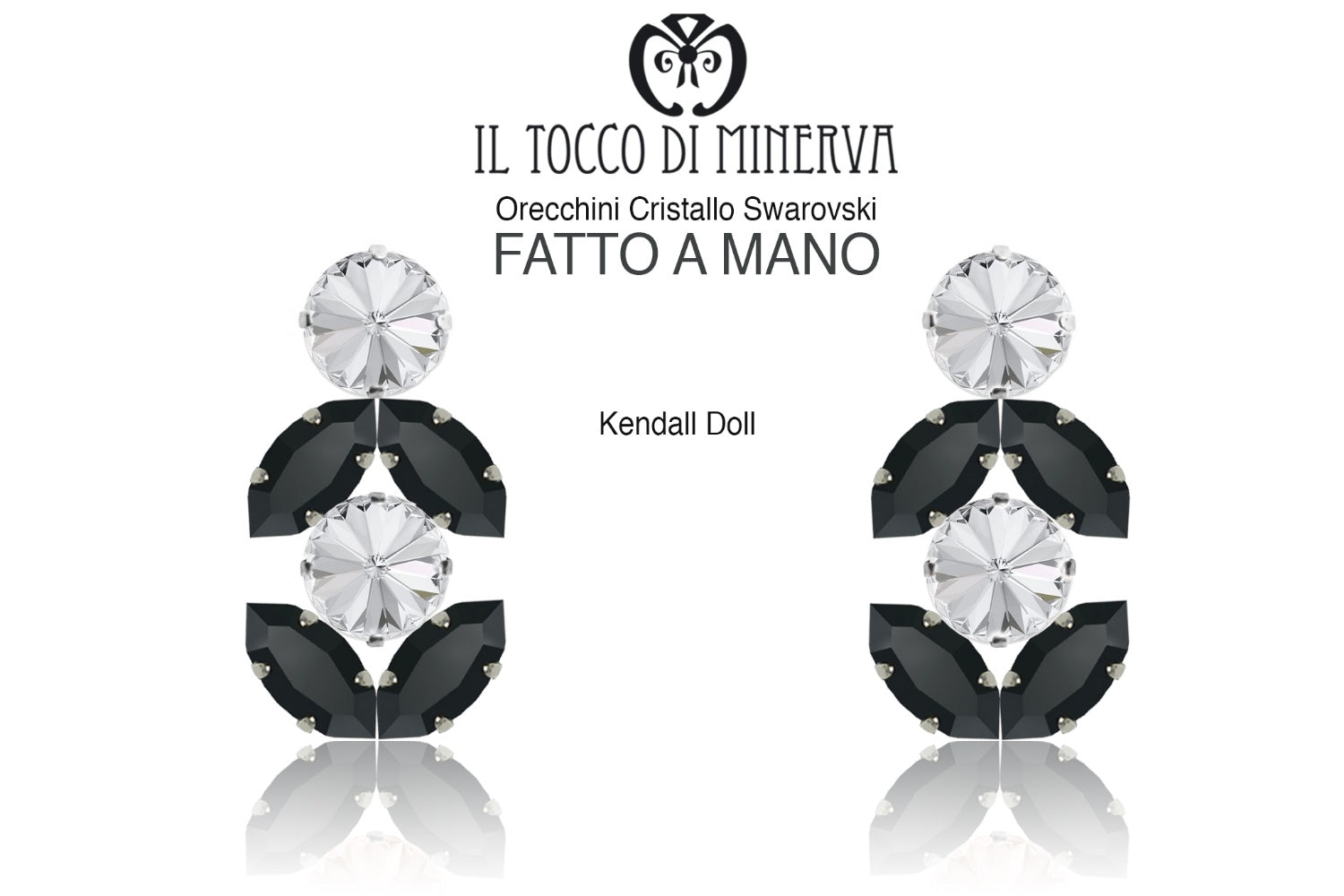 Orecchini Swarovski Kendall Doll Crystal Nero – realizzati a mano – HandMade - Il Tocco di Minerva