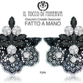 Orecchini in Cristallo e pizzo Kylie nero crystal - Fatto a mano - Il Tocco di Minerva