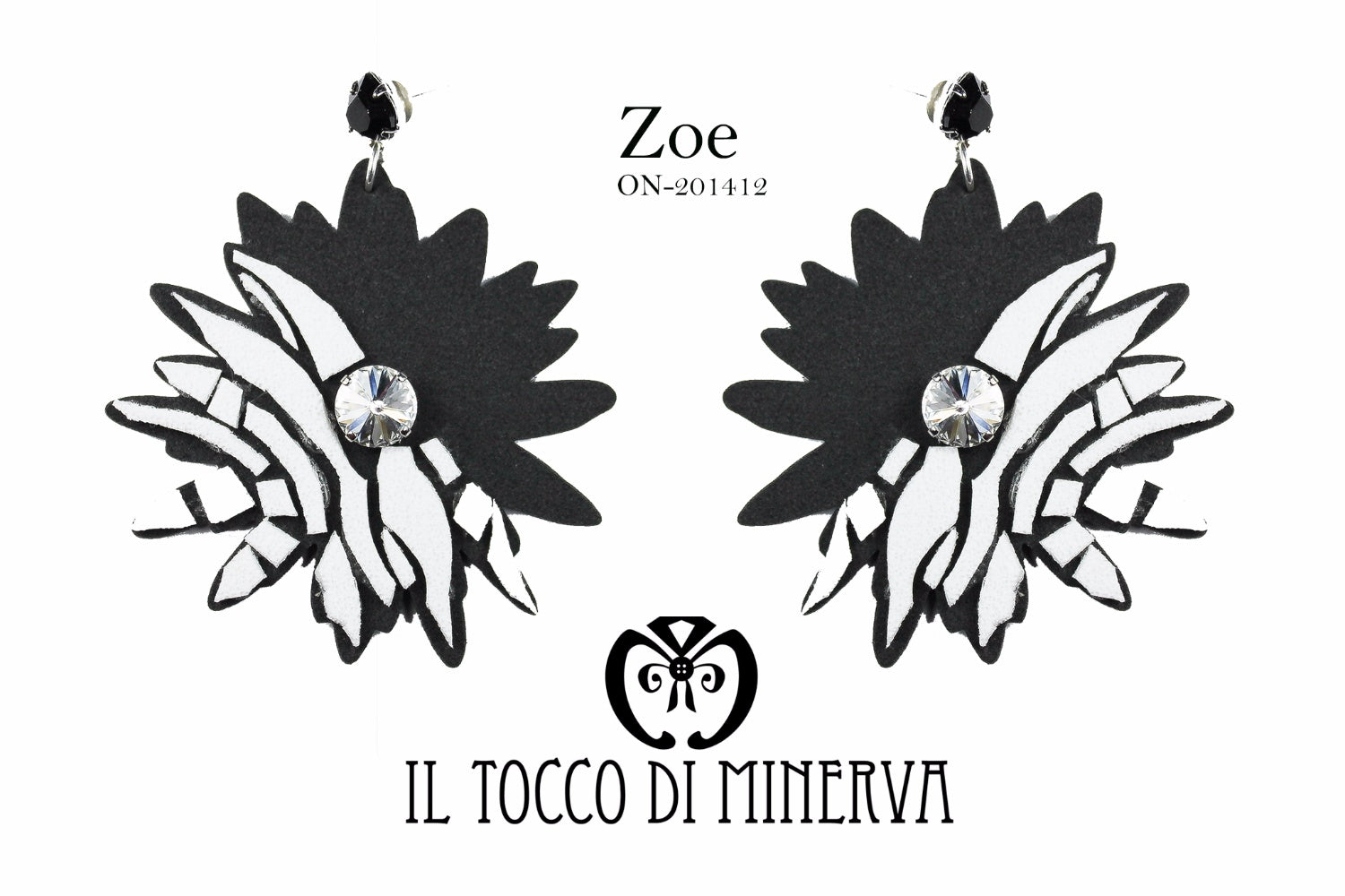 Orecchini bianco/neri animal zebra Zoe Realizzati a mano - Handmade - Il Tocco di Minerva