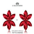 Orecchini di cristallo Life light siam (rosso) - Fatto a mano - Il Tocco di Minerva