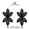 Orecchini di cristallo Life nero - Fatto a mano - Il Tocco di Minerva