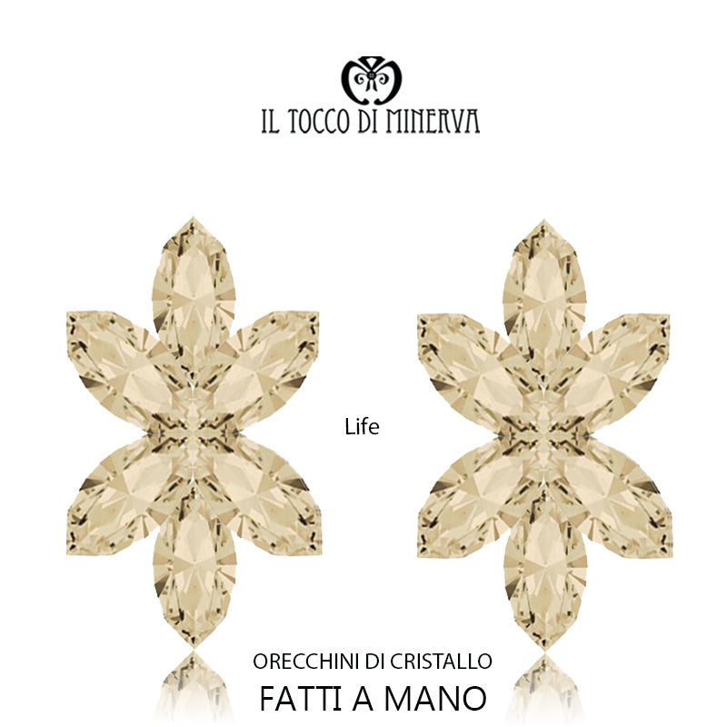 Orecchini di cristallo Life Linea Sposa cipria - Fatto a mano - Il Tocco di Minerva