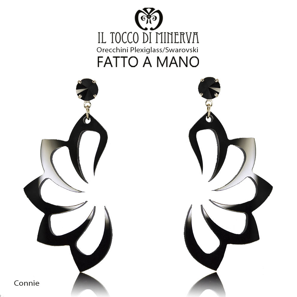 Orecchini plexiglass Connie nero - Il Tocco di Minerva