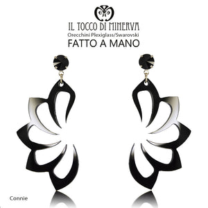 Orecchini plexiglass Connie nero - Il Tocco di Minerva