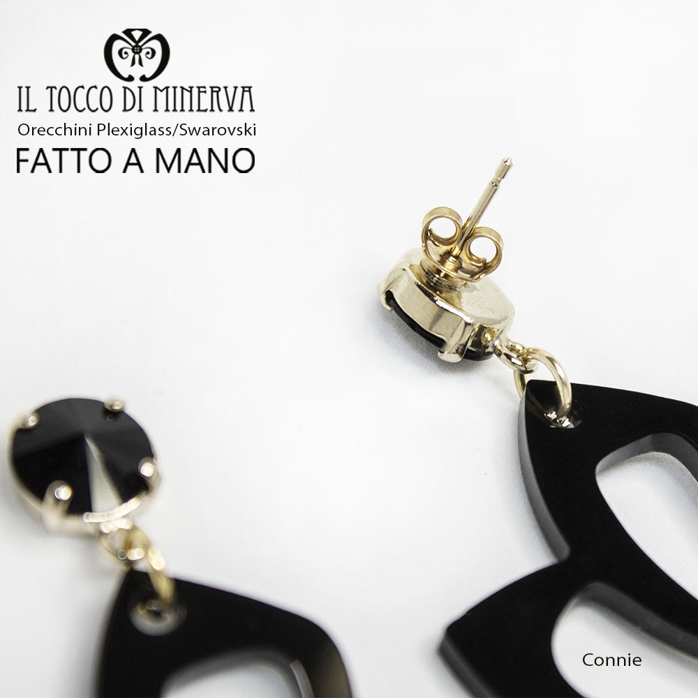 Orecchini plexiglass Connie nero - Il Tocco di Minerva