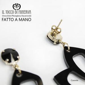 Orecchini plexiglass Connie nero - Il Tocco di Minerva