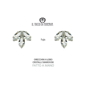 Orecchini Swarovski Linea Sposa Foglia Colore Cristallo Realizzato a mano - Il Tocco di Minerva