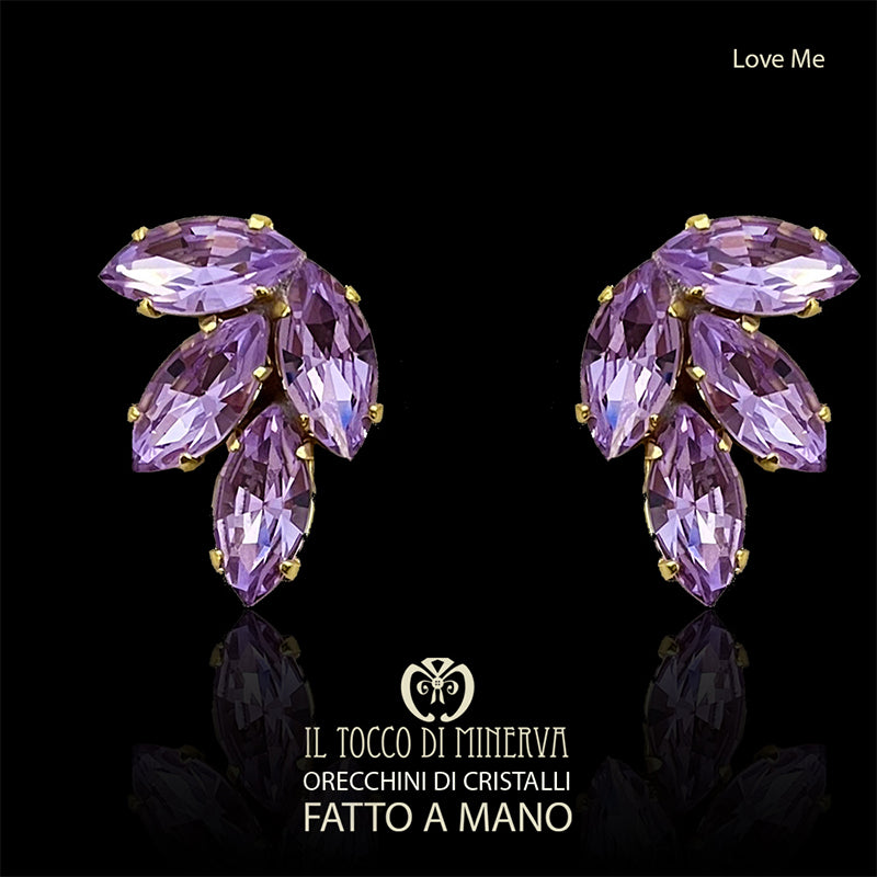 Orecchini di cristallo glicine Love Me - Fatto a Mano (Copy) (Copy) - Il Tocco di Minerva