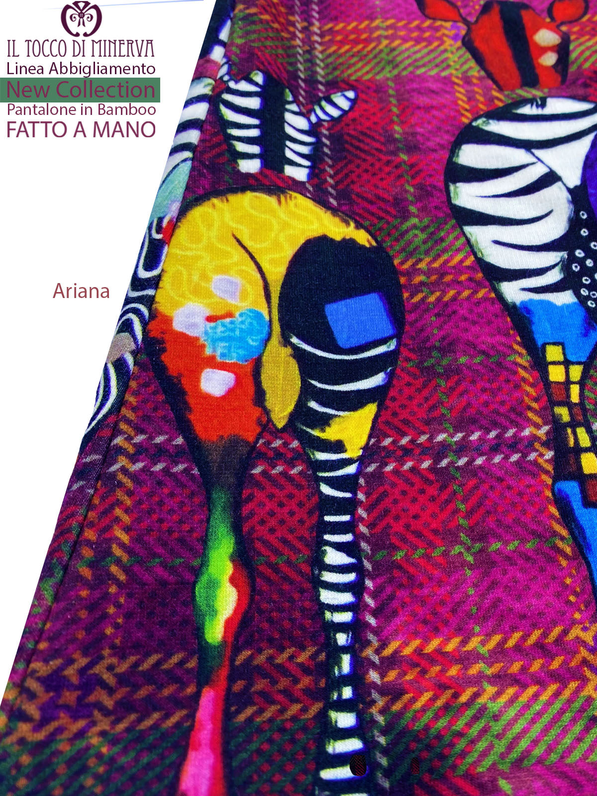 Pantalone Ariana in fibra naturale di bamboo - Fatto a mano - Il Tocco di Minerva