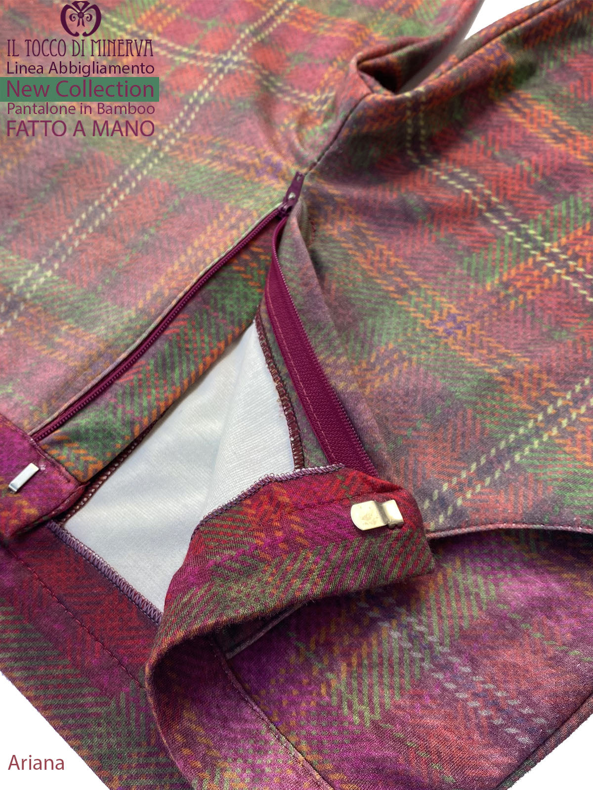 Pantalone Ariana in fibra naturale di bamboo - Fatto a mano - Il Tocco di Minerva