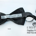 Papillon Nero Aurelio Lina Sposo tessuto alta moda - Realizzato a mano - Il Tocco di Minerva