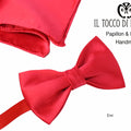 Papillon Pochette Rosso Enri tessuto alta moda - Realizzato a mano - Il Tocco di Minerva
