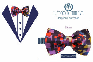 Papillon Uomo seta Witness tessuto alta moda - Realizzato a mano - Il Tocco di Minerva