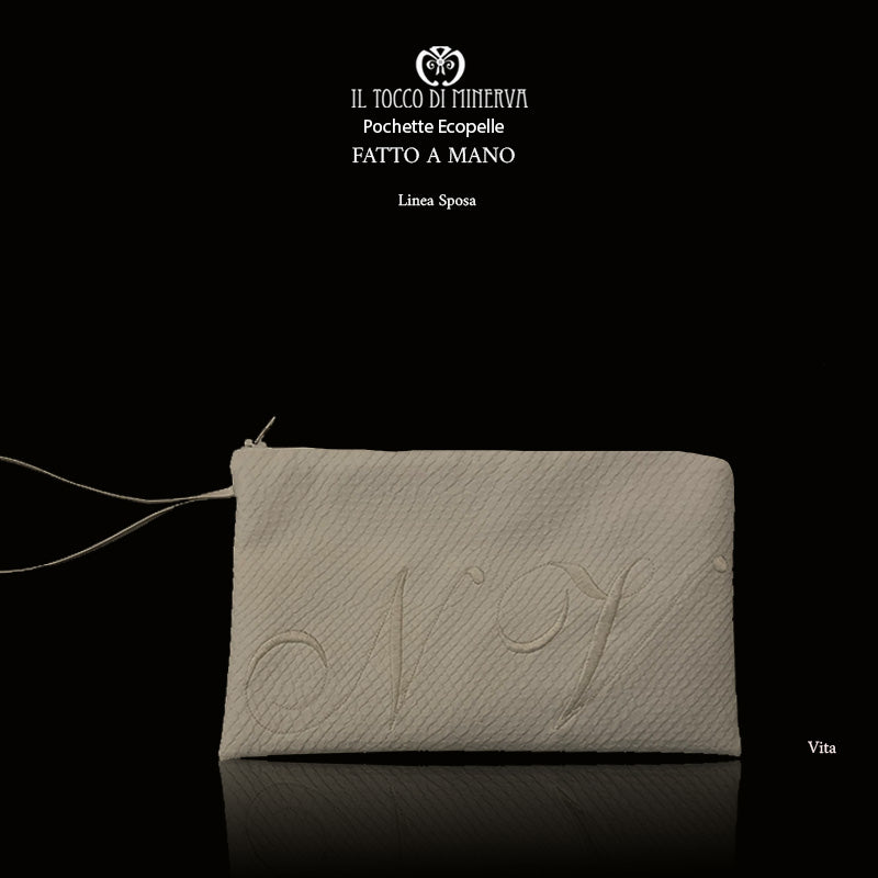 Pochette in pelle bianca Linea Sposa Vita - Fatto a Mano - Il Tocco di Minerva