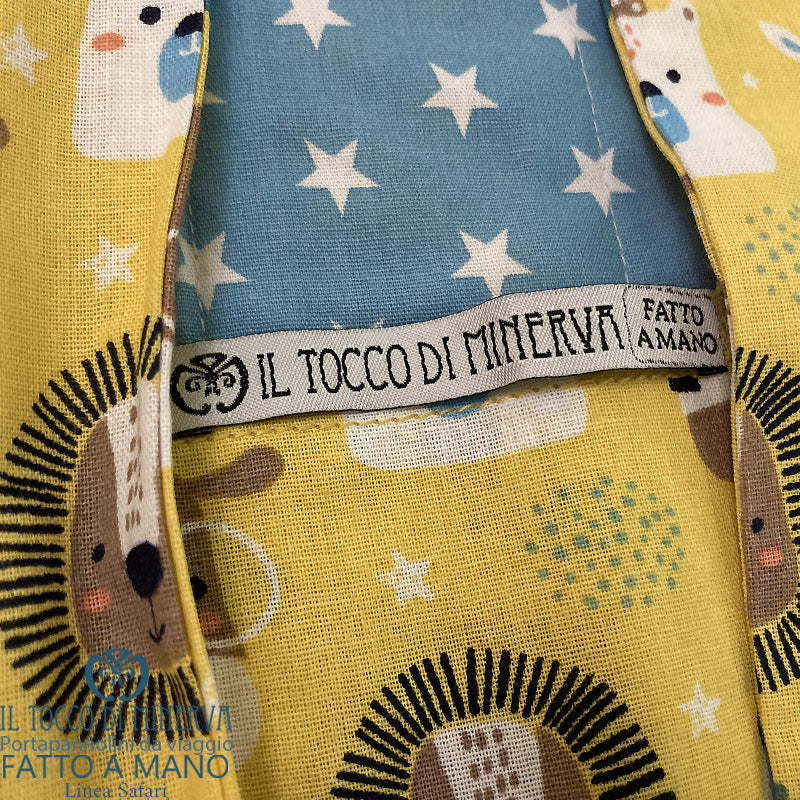 Porta pannolini e salviettine da Viaggio Neonato Linea Safari - Fatto a mano - Il Tocco di Minerva