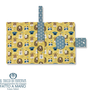 Porta pannolini e salviettine da Viaggio Neonato Linea Safari - Fatto a mano - Il Tocco di Minerva