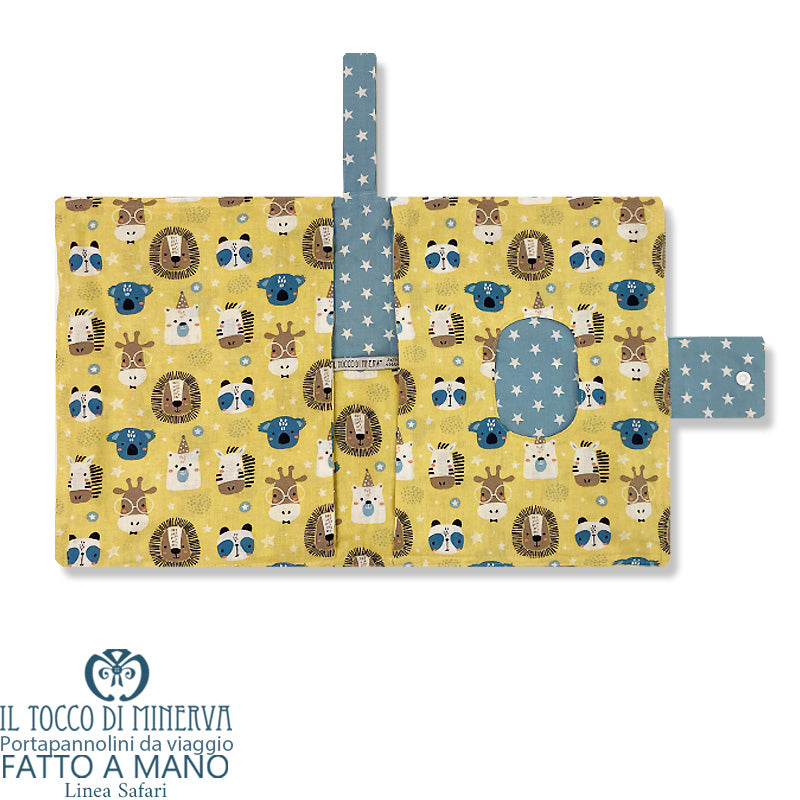 Porta pannolini e salviettine da Viaggio Neonato Linea Safari - Fatto a mano - Il Tocco di Minerva