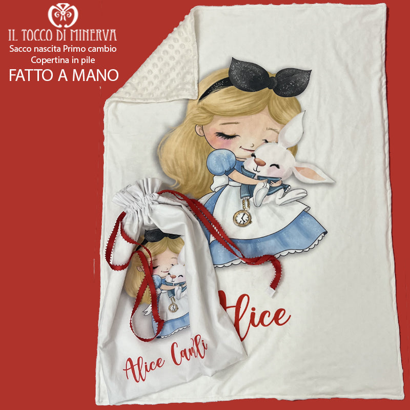 Copertina e sacca Neonato linea Alice - Fatto a Mano