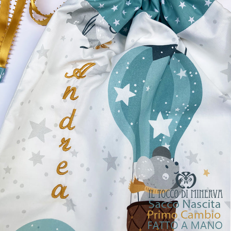 Sacca Primo Cambio Neonato in Cotone koala - Fatto a Mano - Il Tocco di Minerva