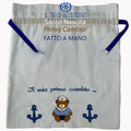 Sacca Primo Cambio Neonato in Cotone orsetto marinaio - Fatto a Mano - Il Tocco di Minerva