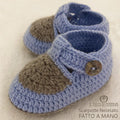 Scarpetta Neonato uncinetto in lana Linea batuffolo - Fatto a Mano - Il Tocco di Minerva