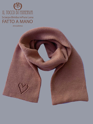 Sciarpa bimba pura lana rosa antico Jerusalema - Realizzato a Mano - Il Tocco di Minerva