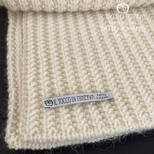 Sciarpa pura lana panna Linea basic unisex - Fatto a Mano - Il Tocco di Minerva