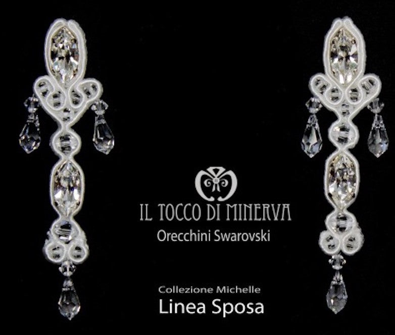 Orecchini Swarovski Michelle Linea Sposa Fatto a Mano - Il Tocco di Minerva