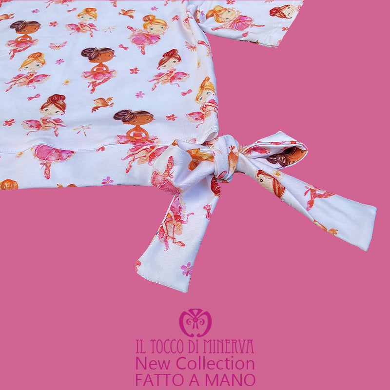 Maglietta su misura in cotone certificato da bambina ballerine - Fatto a Mano - Il Tocco di Minerva