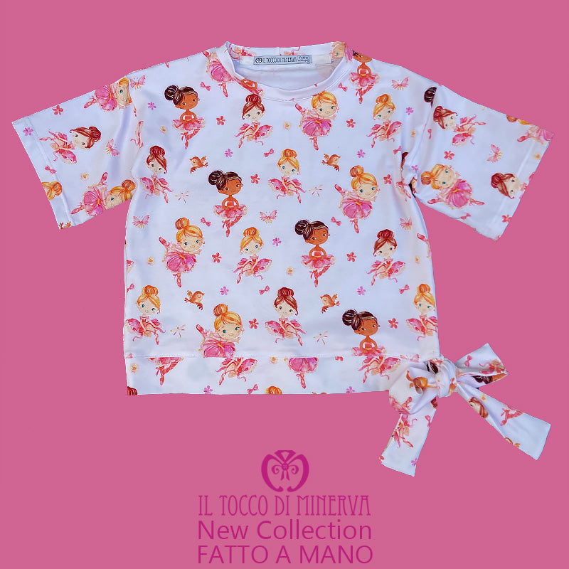 Maglietta su misura in cotone certificato da bambina ballerine - Fatto a Mano - Il Tocco di Minerva