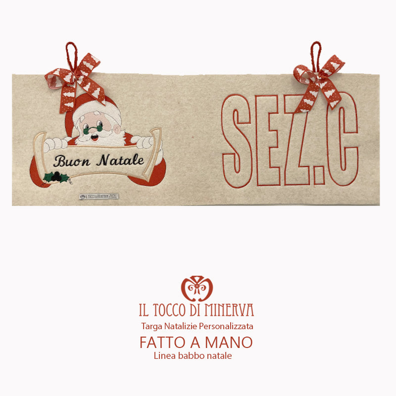 Dietro porta Natalizio personalizzato per sezione scolastica n 4 - Fatto a Mano - Il Tocco di Minerva