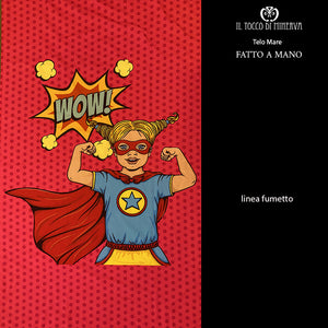 Telo Mare Microfibra linea Fumetto - Fatto a Mano - Il Tocco di Minerva