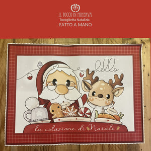 Tovaglietta Natalizia Prima Colazione linea dolce legno - Fatto a Mano - Il Tocco di Minerva