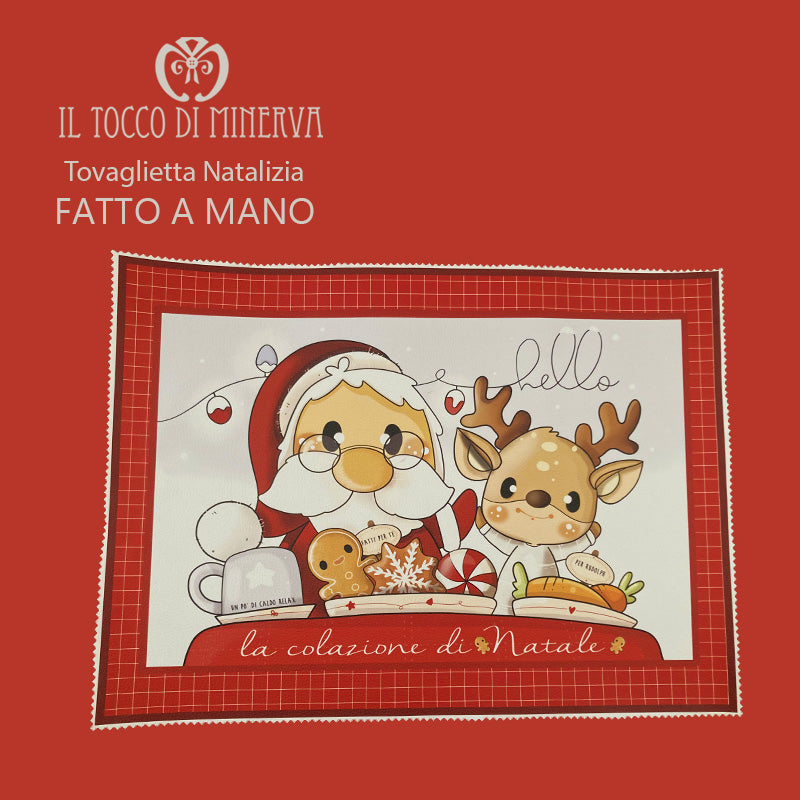 Tovaglietta Natalizia Prima Colazione linea dolce legno - Fatto a Mano - Il Tocco di Minerva