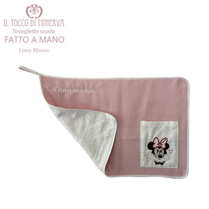 Tovaglietta scuola bambina Linea Minnie con laccetto- Fatto a mano - Il Tocco di Minerva