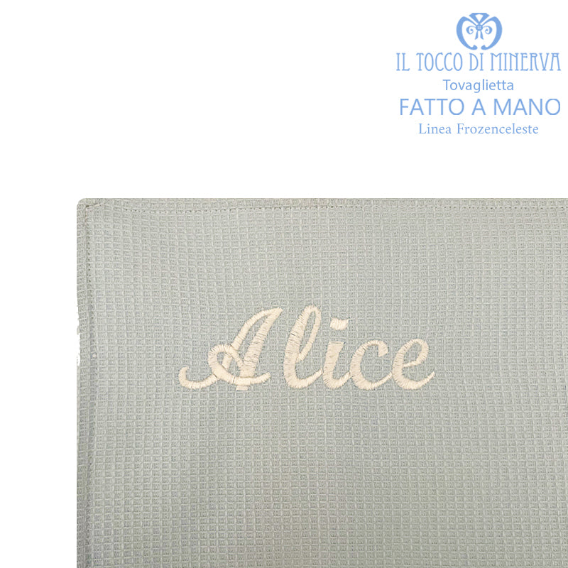 Tovaglietta asilo nido bambina Linea frozen celeste - Fatto a mano - Il Tocco di Minerva