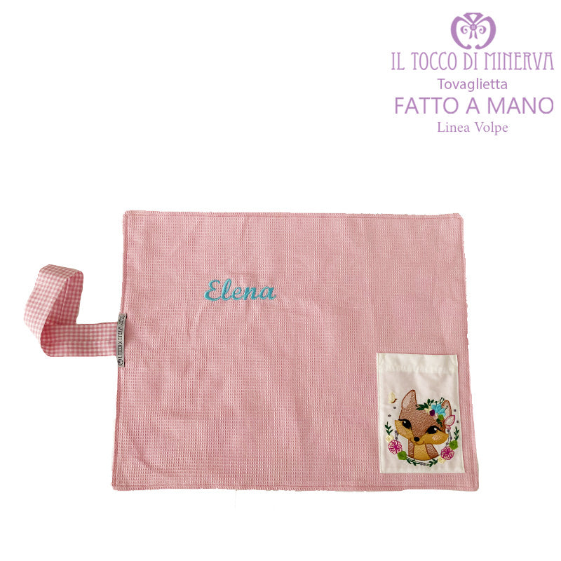 Tovaglietta asilo nido bambina Linea volpe - Fatto a mano - Il Tocco di Minerva