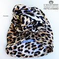Turbante per capelli Cotone Animalier Leopardato Realizzato a Mano - Il Tocco di Minerva