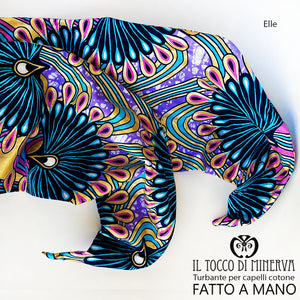 Turbante per capelli Cotone celeste Elle Realizzato a Mano - Il Tocco di Minerva