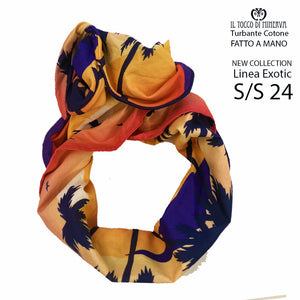 Turbante per capelli Cotone Linea Exotic Summer 24 - Fatto a Mano - Il Tocco di Minerva