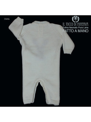 Completo Neonato Rosso Pura Lana e Cotone Diletta Realizzata a Mano - Il Tocco di Minerva