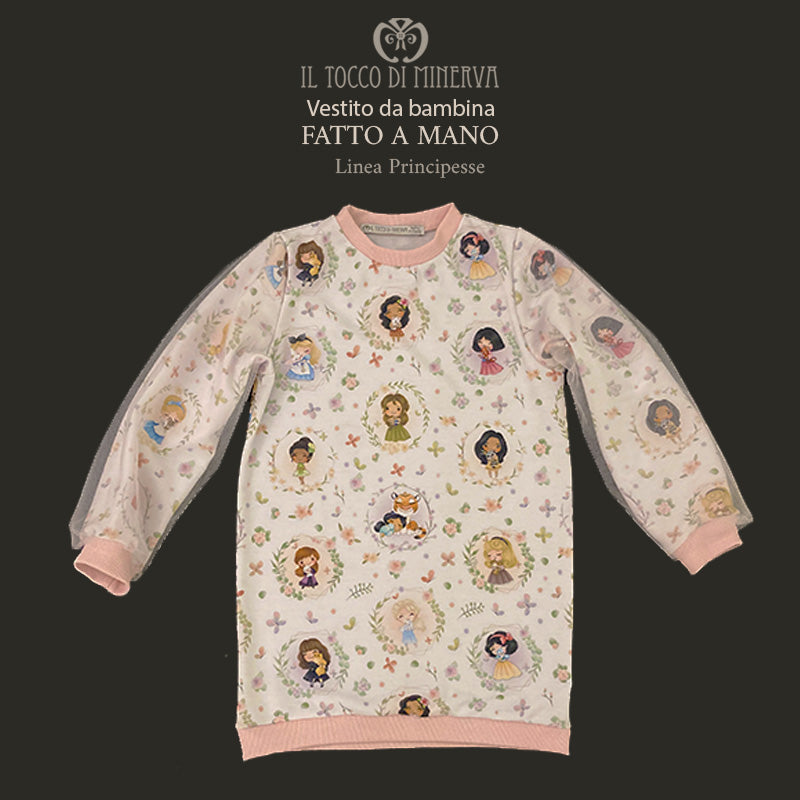 Vestito  da bambina linea principessa  - Fatto a mano - Il Tocco di Minerva