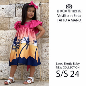 Vestito da bambina in seta Linea Exotic Summer 24 - Fatto a Mano - Il Tocco di Minerva
