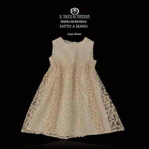 Vestito da Bambina Rosa tenue Linea Flowers - Fatto a Mano - Il Tocco di Minerva